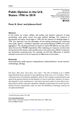 Public Opinion in the US States: 1956 to 2010