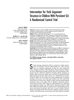 Intervention for Verb Argument Structure in Children With Persistent
