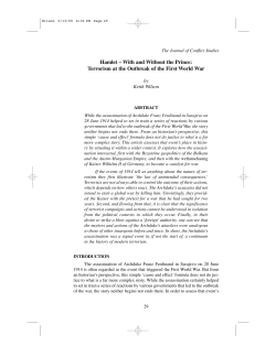 Terrorism at the Outbreak of the First World War