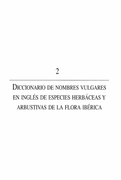 diccionario de nombres vulgares en ingl&eacute;s de especies - POLI-RED