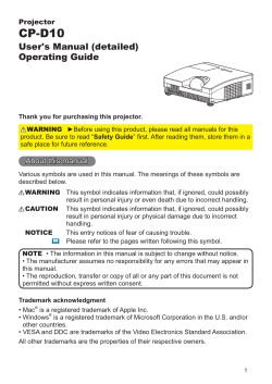 CPD10 Data Projector User Manual