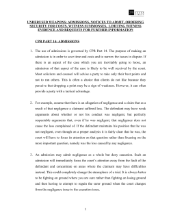 1 underused weapons: admissions, notices to admit, ordering