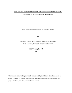 The Variable Geometry of Asian Trade, Stephen S. Cohen , P