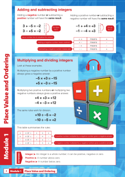 Factors, Multiples and P rimes Module 2 Place V alue and Ordering