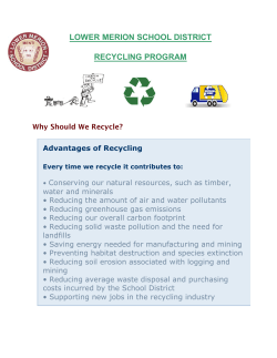 LOWER MERION SCHOOL DISTRICT RECYCLING PROGRAM