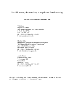 Retail Inventory Productivity: Analysis and Benchmarking