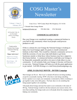 COSG Master`s Newsletter