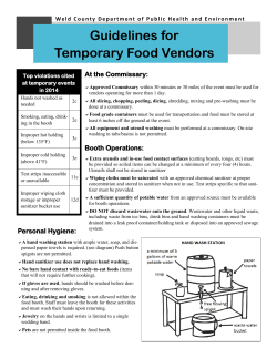 Guidelines for Temporary Food Vendors