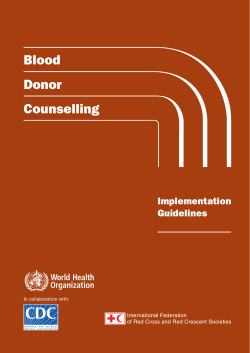 Blood Donor Counselling - World Health Organization