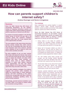 How can parents support children`s internet safety?