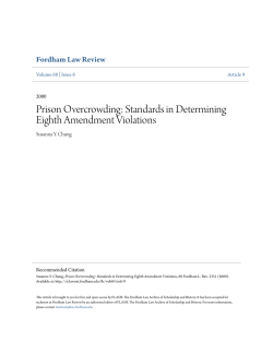 Prison Overcrowding: Standards in Determining Eighth Amendment