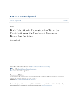Black Education in Reconstruction Texas: the