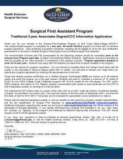 Surgical First Assistant Program