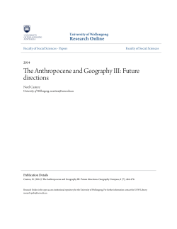 The Anthropocene and Geography III: Future
