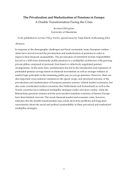 The Privatization and Marketization of Pensions in Europe: A Double