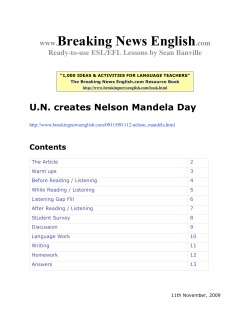 Nelson Mandela Day - Breaking News English