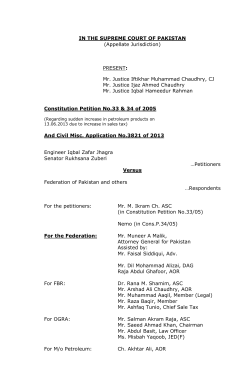 Mr. Justice Iftikhar Muhammad Chaudhry, CJ Mr. Justice Ijaz A