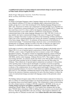 Kruger and van Rooy abstract