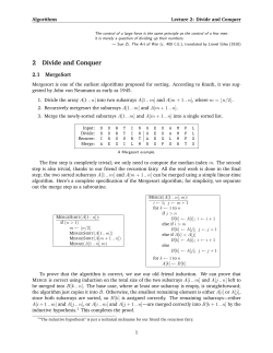 Divide and Conquer Notes