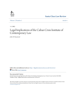 Legal Implications of the Cuban Crisis Institute of Contemporary Law