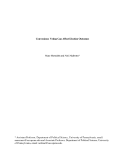 Convenience Voting Can Affect Election Outcomes