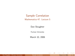 Sample Correlation - Furman Mathematics Department