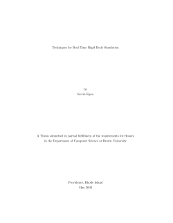 Techniques for Real-Time Rigid Body Simulation