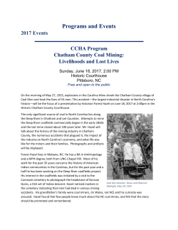 Programs and Events - Chatham County, NC Historical Association