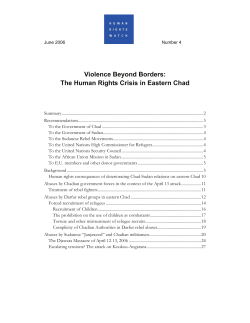 The Crisis in Eastern Chad