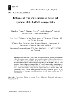 Influence of type of precursors on the sol-gel synthesis of the