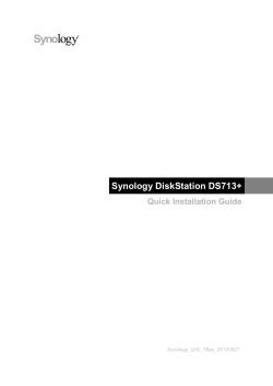 Synology DiskStation DS713+ Quick Installation Guide