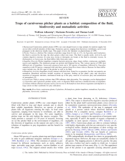 Traps of carnivorous pitcher plants as a habitat