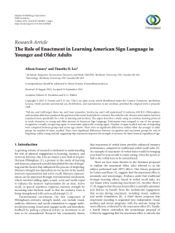 The Role of Enactment in Learning American Sign Language in