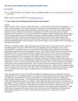 The Ghost In The Machine: Merce Cunningham and Bill