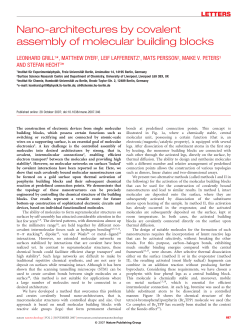 Nano-architectures by covalent assembly of molecular building blocks