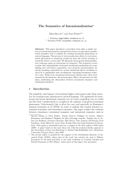 The Semantics of Intensionalization*