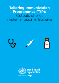 Tailoring Immunization Programmes (TIP) Outputs of
