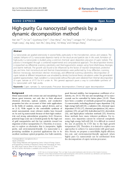 High-purity Cu nanocrystal synthesis by a dynamic decomposition