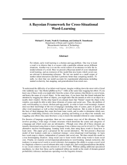 A Bayesian Framework for Cross-Situational Word