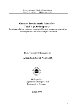 Greater Trochanteric Pain after Total Hip Arthroplasty