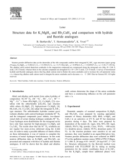 Structure data for K MgH and Rb CaH and comparison with hydride