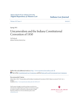 Unicameralism and the Indiana Constitutional Convention of 1850