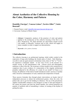 About Aesthetics of the Collective Housing by the Color, Harmony
