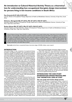 An introduction to Cultural Historical Activity Theory as a theoretical