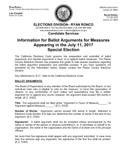July Ballot Argument Packet