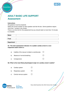 ADULT BASIC LIFE SUPPORT Assessment