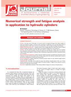 Numerical strength and fatigue analysis in application to
