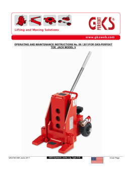 Operating and Maintenance Instructions jack model V
