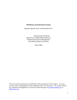 Mindfulness and Experiential Learning