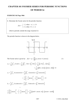CHAPTER 101 FOURIER SERIES FOR PERIODIC FUNCTIONS OF